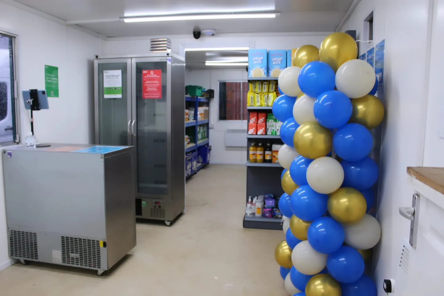 Inside the new cabin: fridges, freezers, shelving
